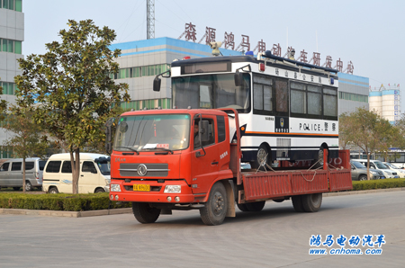安徽碭山鴻馬電動(dòng)移動(dòng)警務(wù)車發(fā)車—助陣警務(wù)改革 打造平安梨都